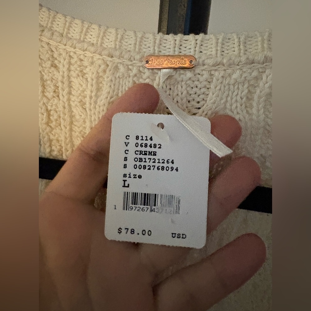 Free People Cream Cable Knit Muscle Tee - Picture 11 of 12